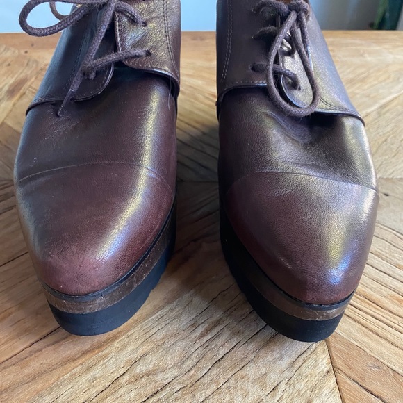 Thakoon Addition Platform Oxford Shoes | Brown Leather | Barneys Exclusive - Picture 3 of 6